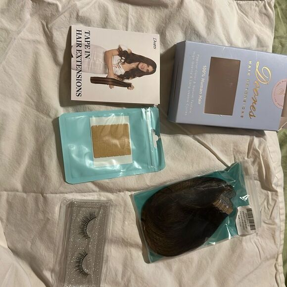 NEW DOORES Tape Hair Extensions Brown Color 20 Inch 100% HUMAN HAIR - Picture 3 of 11